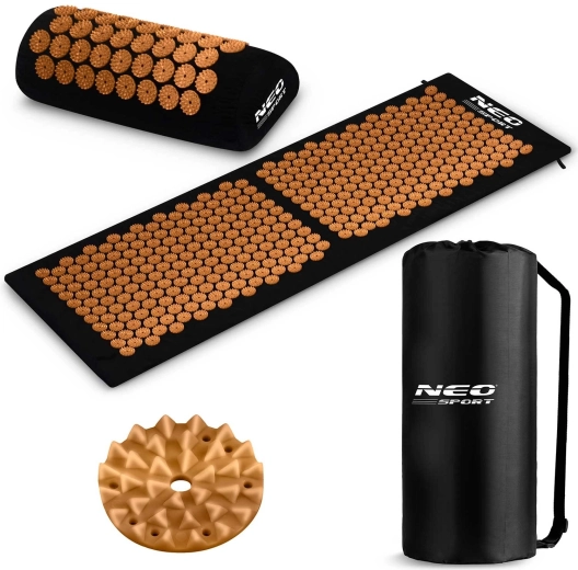 Saltea de acupresură cu țepi Neo Sport negru-aurie