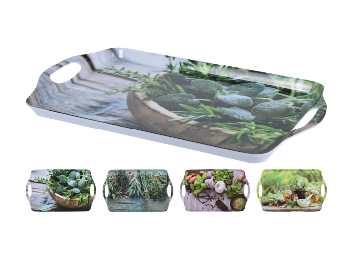 Tavă de servire din melamină 45 × 30 cm cu mânere