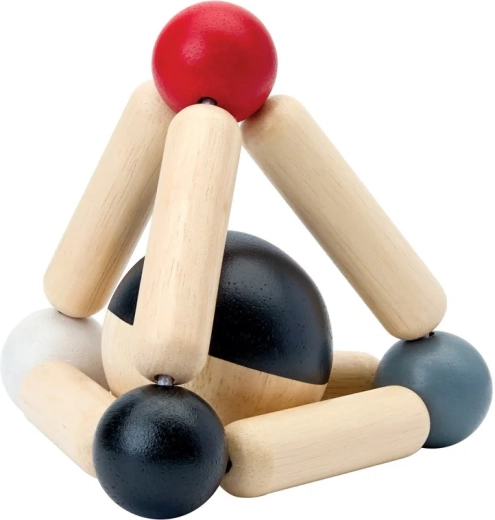 PlanToys zornăitoare și jucărie de dentiție contrastantă Triangle