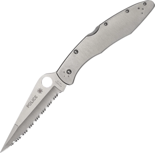 Spyderco Police Model cuțit pliabil de buzunar 10,7 cm, lamă zimțată, VG-10