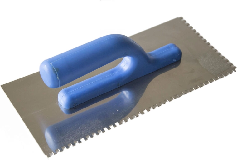 Gletier din oțel inoxidabil, zimți 4 × 4 mm, 270/280 × 130 mm