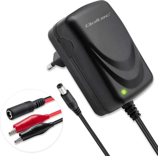 Încărcător inteligent pentru acumulatori AGM, GEL și STD 6V/12V cu indicație LED, 6 W, conector 5.5×2.1 mm, cablu 1.8 m