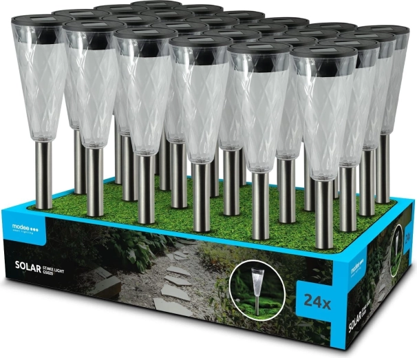 Lampă solară LED de grădină Modee pentru sol GS020, 35 cm, alb rece