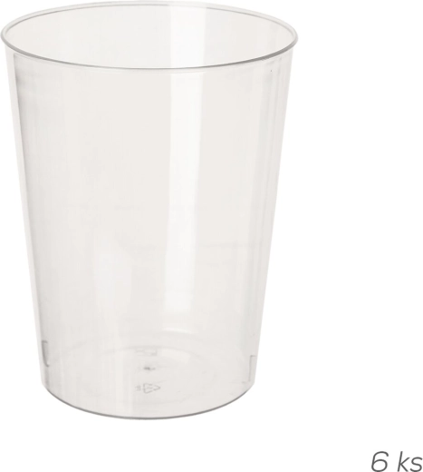 Pahare din plastic transparente, 280 ml - 6 buc.