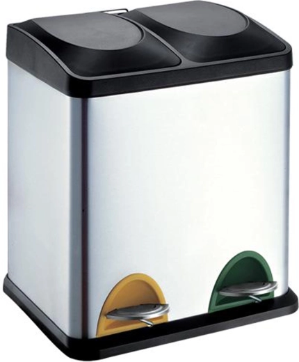 Coș din oțel inoxidabil pentru colectare selectivă 30 l cu pedală