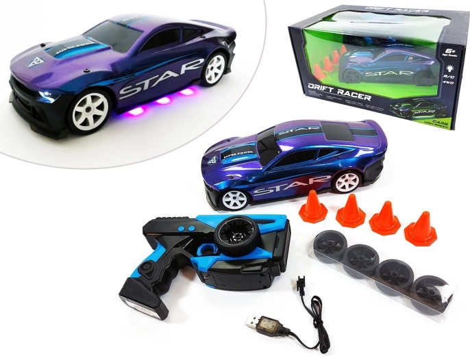 Mașină R/C de drift 4WD, 2,4 GHz