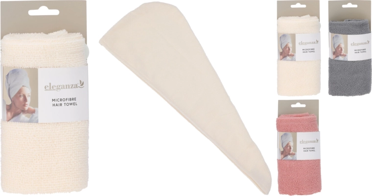 Turban din microfibră pentru păr 55 × 22 cm cu nasture