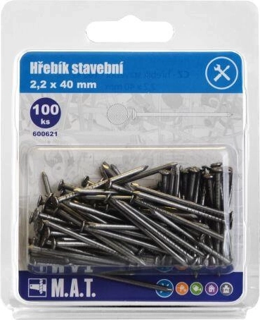 Cuie pentru construcții 40 × 2,2 mm, pachet 100 buc