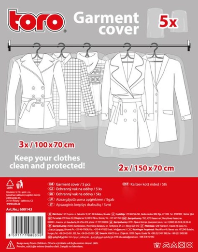 Huse de protecție pentru haine – de unică folosință, transparente, set de 5 bucăți