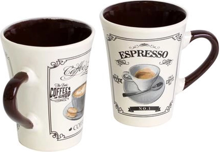 Cană espresso din ceramică TORO 80 ml, mix de motive Cafè Bistro