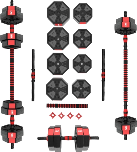 Set de haltere cu discuri HMS SGC15 15 kg – gantere și bară