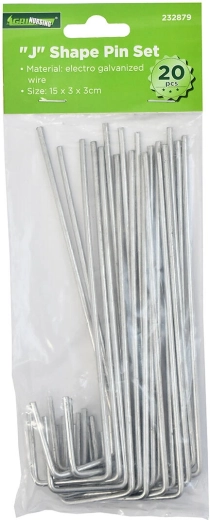 Ancoră de fixare J zincată 15 × 3 × 3 cm (20 buc.)