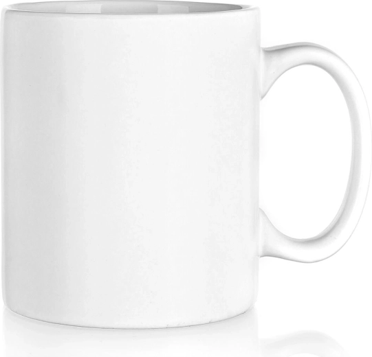 Cană ceramică 350 ml, alb mat