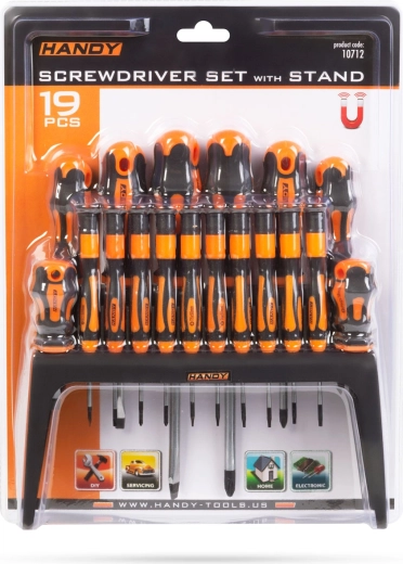 Set Handy de 19 șurubelnițe cu suport