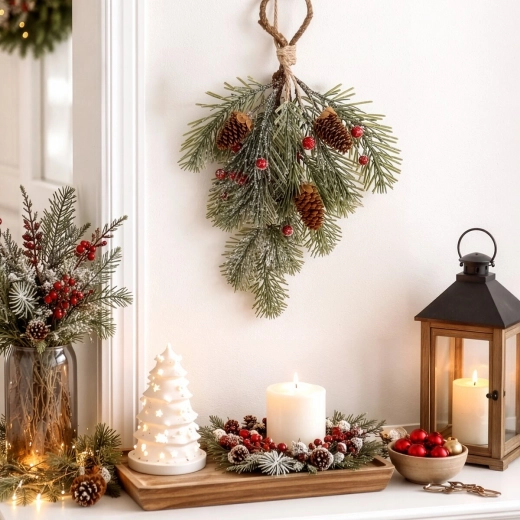 Verdeață cu aspect natural și accesorii pentru un decor mai bogat
