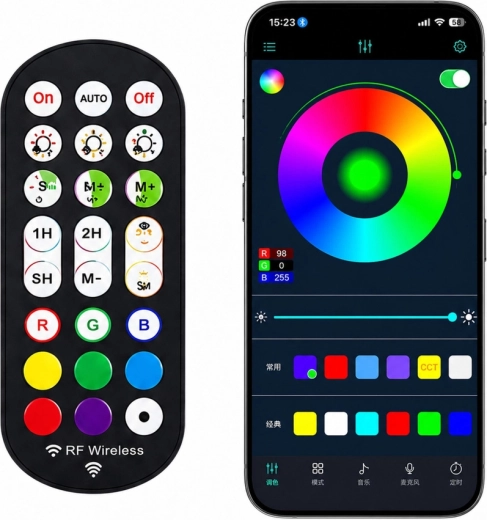 Control prin aplicație și telecomandă
