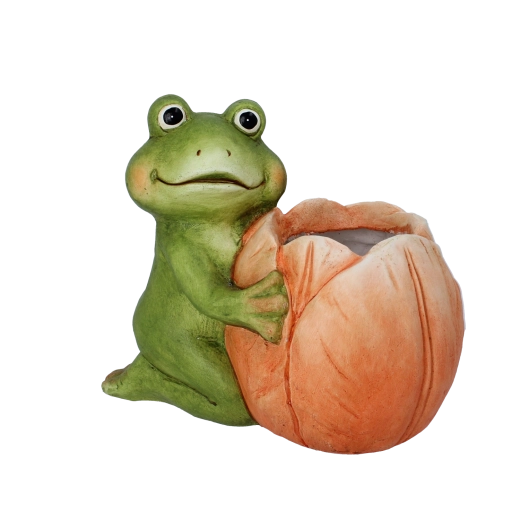 Ghiveci de grădină broască cu floare