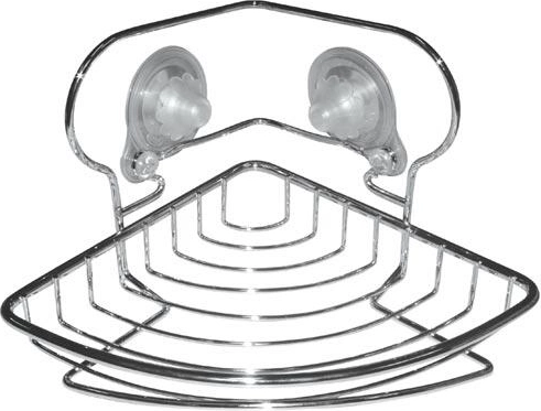 Raft de colț pentru baie 20 × 20 × 3,5 cm, crom