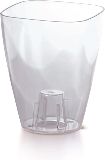 Ghiveci transparent pentru orhidee COUBI ORCHID, pătrat 13,2 × 13,2 cm