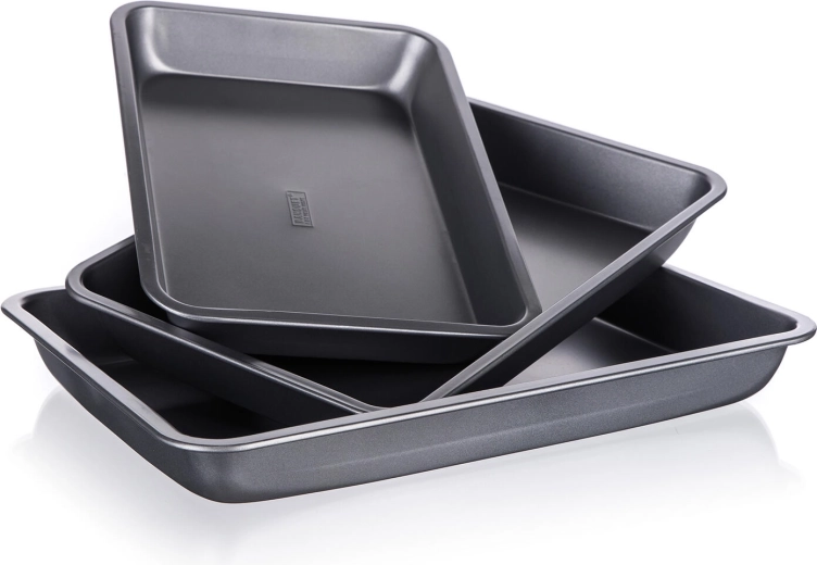 Set de tăvi pentru copt cu suprafață antiaderentă Culinaria, 3 buc.