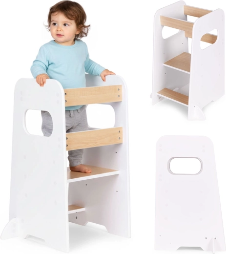 Ajutor de bucătărie montessori pentru copii ECOTOYS, turn de învățare reglabil