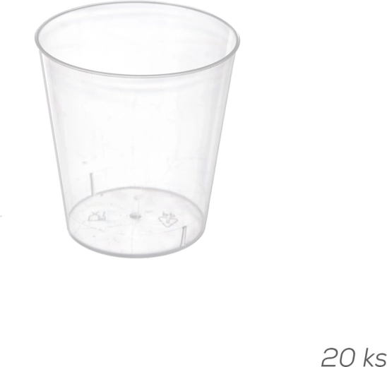 Pahare mici din plastic de 30 ml, transparente - 20 buc.