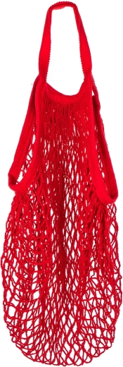 Plasă de cumpărături din rețea PRETTY UP 35 × 35 cm cu toartă lungă – roșie