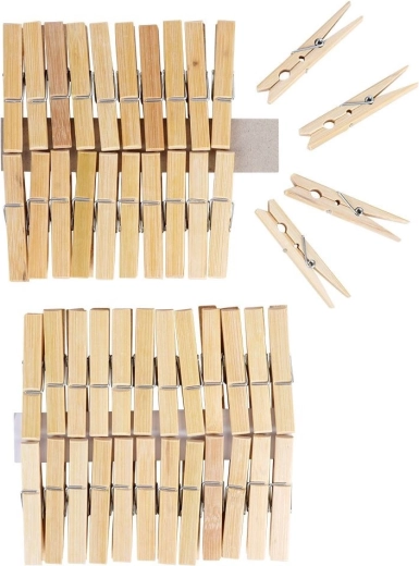 Clești de rufe din bambus Ultra Clean, 48 buc.