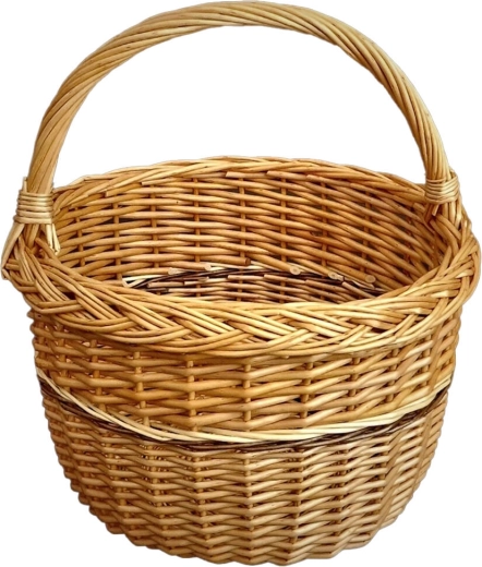 Coș rotund de cumpărături din nuiele lăcuite 29 × 34 cm