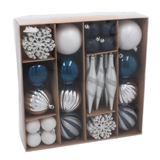 Paletă armonioasă de bleumarin și argintiu