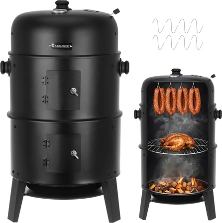 3‑în‑1: grătar, afumare și vatră de foc într‑unul