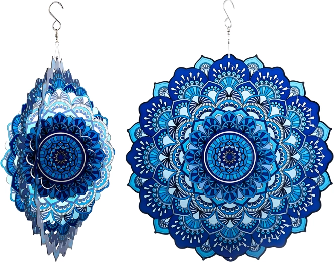 Mandala 3D suspendată – vânturător/spinner 12" pentru grădină și interior
