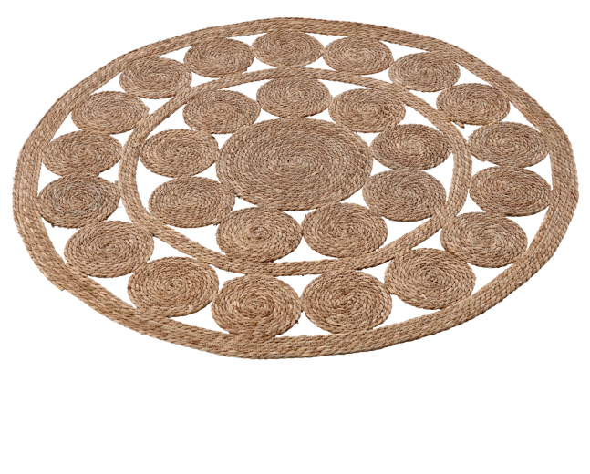 Covor rotund de podea din iarbă de mare 120 cm