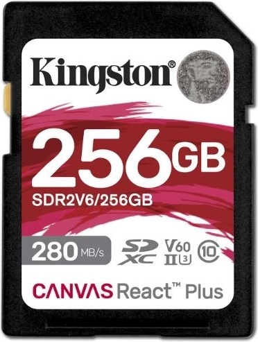 Card de memorie Kingston Canvas React Plus 256GB 280/150 MB/s U3 V60 SD
