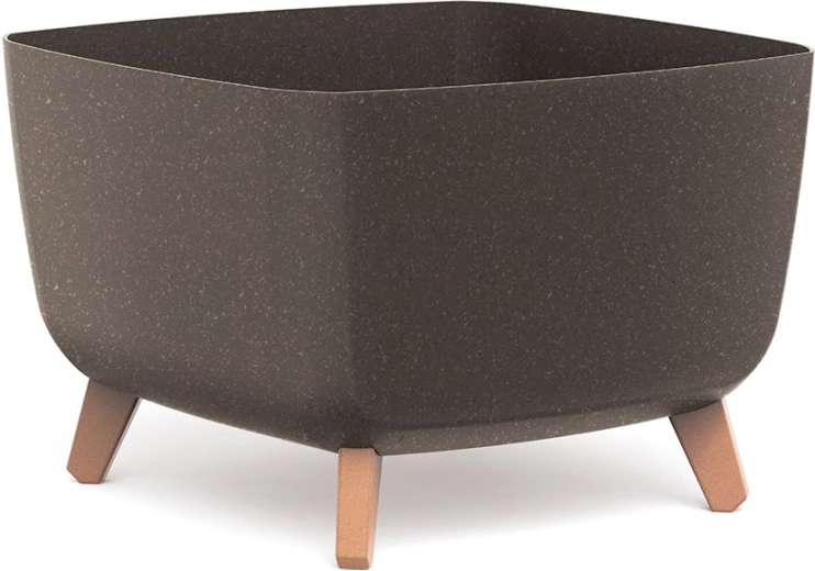 Ghiveci Gracia Square Eco Wood 39 × 39 cm cafea