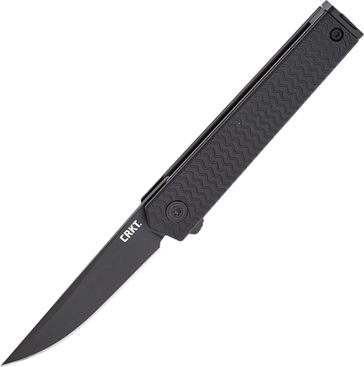 CRKT CEO Microflipper cuțit de buzunar negru Drop Point 6 cm, mâner din aluminiu