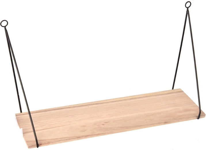 Raft de perete din lemn și metal 50 cm