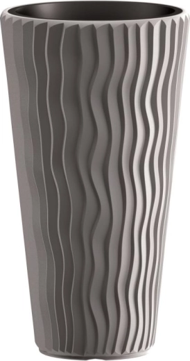Ghiveci Prosperplast Sandy Slim, piatră gri, 37 l