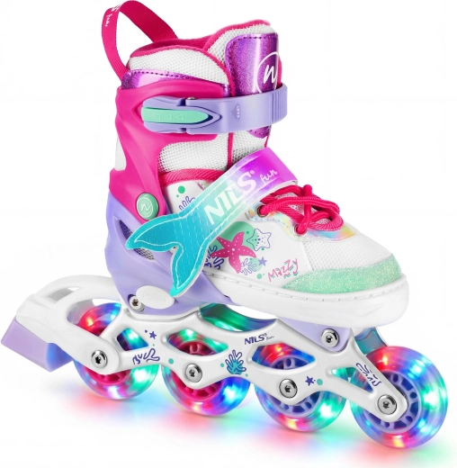 Patine pentru copii 4 în 1 cu roți LED NILS Fun Mazzy – S (31-34)