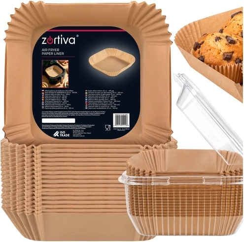 Inserții de hârtie de unică folosință pentru friteuza cu aer cald Zortiva 20 x 20 cm (400 buc.)