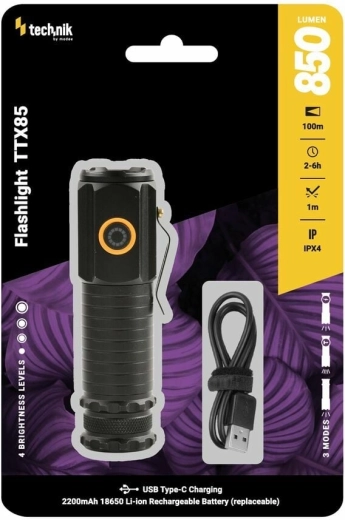Tehnik TTX85 lanternă tactică 850 lm cu baterie 18650