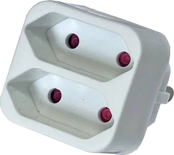 Prelungitor de priză KONNOC 2× plat, 250 V, alb