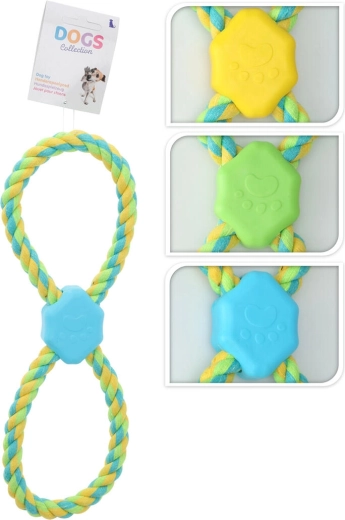 Jucărie pentru câini – frânghie cu mâner din TPE și bumbac