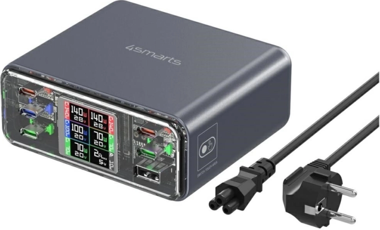Încărcător de birou 4smarts Lucid GaN DIY 360 W, 5× USB‑C + 1× USB‑A