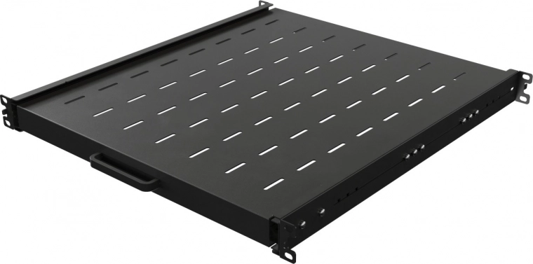 Poliță glisantă pentru dulap rack 19" 1U, 500 mm, neagră