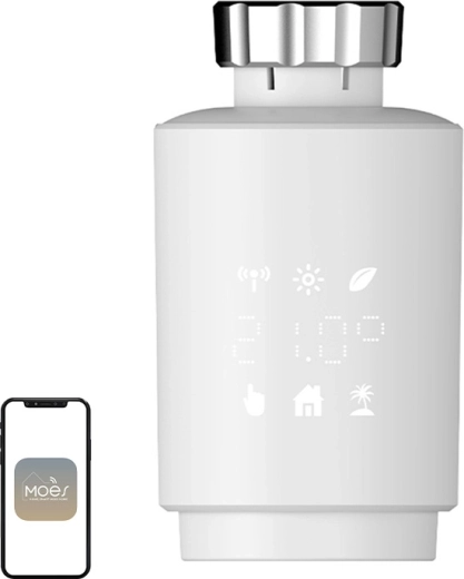 Cap termostatic Moes TV02 ZigBee cu afișaj LCD