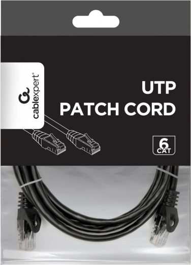 Cablu patch de rețea Cat 6 UTP 2 m negru