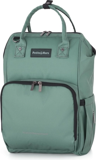 Rucsac pentru schimbat scutece pentru cărucior Petite&Mars Jack Misty Green