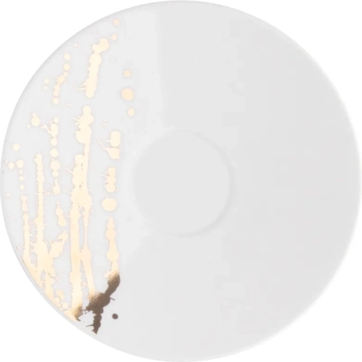 Splendor farfurioară 16 cm albă cu decor auriu