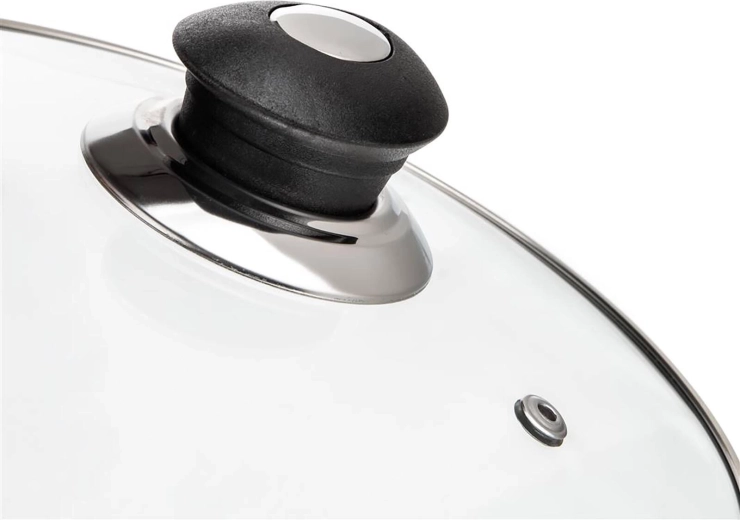 Capac din sticlă cu valvă pentru controlul gătitului